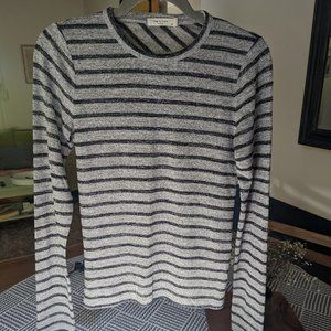 Rag & Bone Striped Black & Grey Long Sleeve- SZ SM